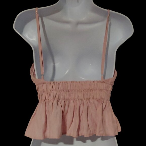 Her Entire Name is Grace Dusty Pink Smocked Y2kHigh Waist baby Doll Top S - Picture 2 of 7